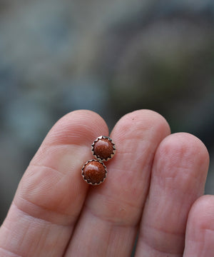 6mm Gemstone Studs - Goldstone