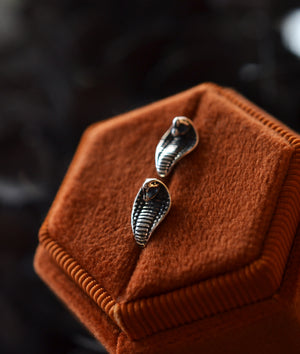 Cobra Snake Studs - Sterling Silver