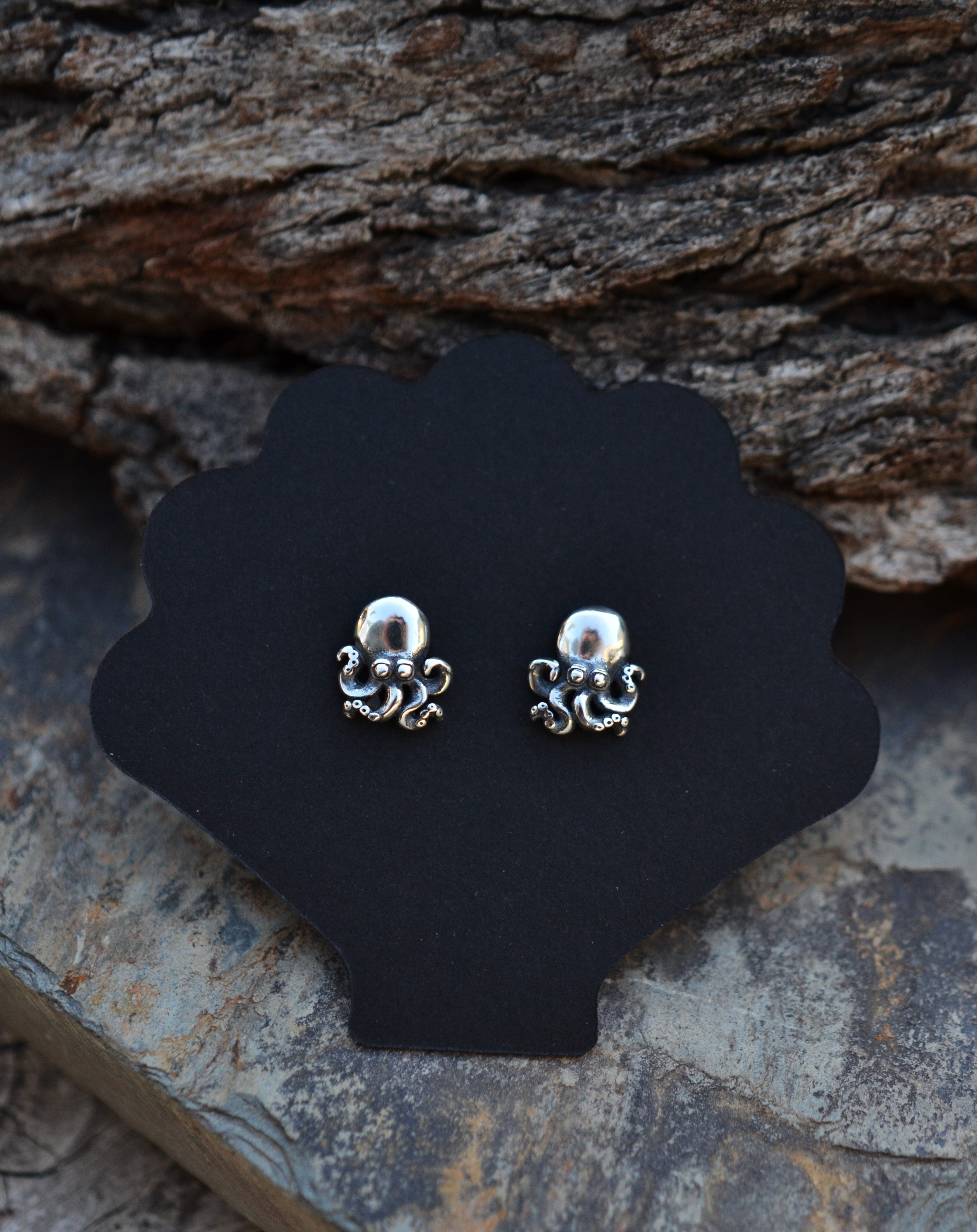 Low Stock! Octopus Stud Earrings - Sterling Silver