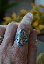 Gold Tooth Ring - Sterling Silver and Brass - Size 11 - Discounted from Original Price