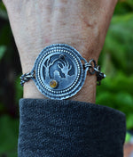 Zombie Graveyard Link Bracelet - Citrine and Black Onyx - 6.5"-7.5"