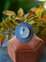 Manganese Agate Ring Size 7.5 - Dark Spring Throw Back - Discounted from Original Price