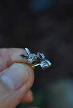 Only 1 Pair Left! Dark Spring Rabbit Head Studs - Sterling Silver