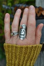 Jack-0-Lantern Ghost Ring - Hessonite Garnet - Will Fit Like a Size 9