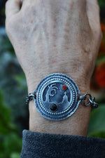 Zombie Graveyard Link Bracelet - Black Onyx and Carnelian - 6"- 6.5" Adjustable