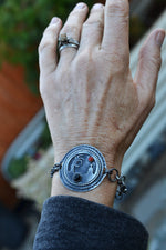 Zombie Graveyard Link Bracelet - Black Onyx and Carnelian - 6"- 6.5" Adjustable