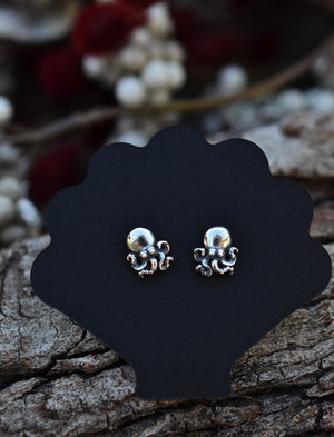 Low Stock! Octopus Stud Earrings - Sterling Silver