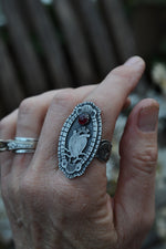 Anatomical Heart Cameo Ring - Garnet - Size 10