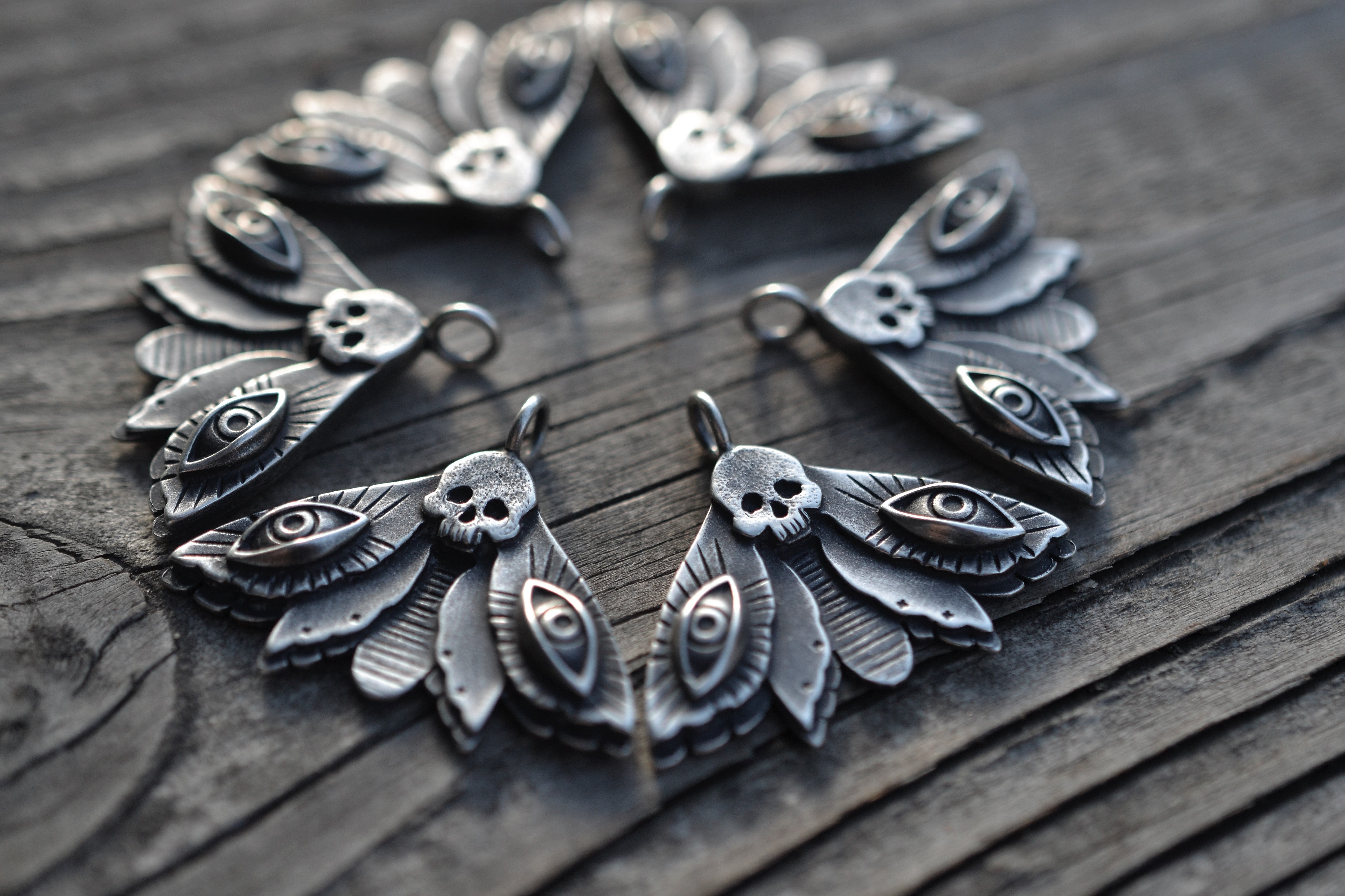 PRE-ORDER - Third Eye Moth Charm  - Sterling Silver - 18" Chain Included