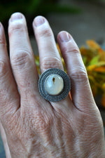 Manganese Agate Ring Size 7.5 - Dark Spring Throw Back - Discounted from Original Price