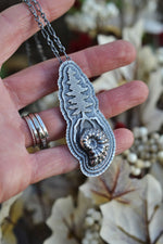 Triple Layer Evergreen Pendant - Sterling Ammonite - 16" & 18" Adjustable Chain Included