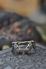 Skeleton Heart Hand Ring - Sterling Silver - Only Size 8 & 10 are Available!