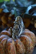 Haunted House Ring - Black Onyx and Carnelian - Will fit like a size 8