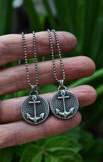 Anchor/Rope Necklace - 18" or 20" Beaded Chain Included