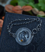 Zombie Graveyard Link Bracelet - Citrine and Black Onyx - 6.5"-7.5"