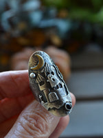 Haunted House Ring - Black Onyx and Carnelian - Will fit like a size 8