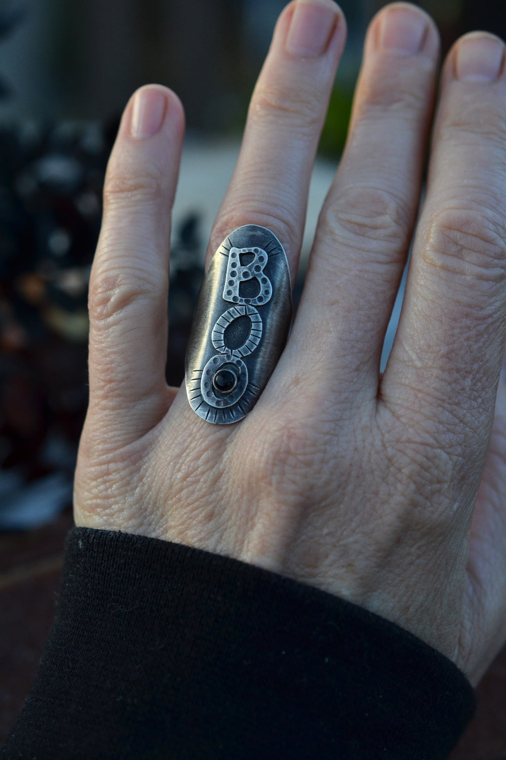 "Boo" Ring - Black Onyx - Size 6