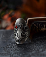 Spooky Spirit Ring  - Carnelian and Black Onyx Gemstones - Will Fit Like a Size 8.5