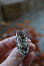 Headless Horseman with Moon and Bat - Size 7.25 - Sterling Silver - Carnelian