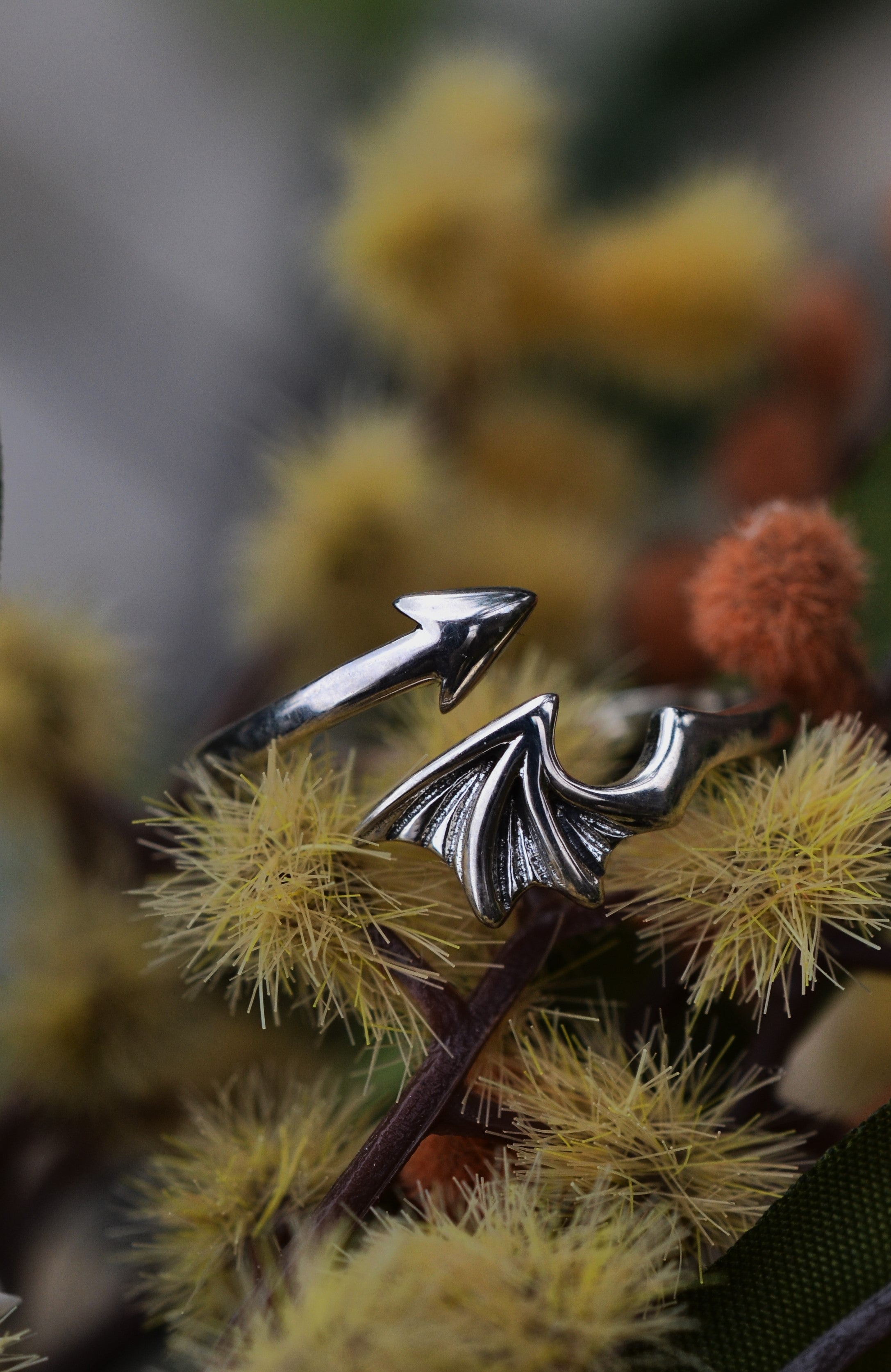 Bat Wing Adjustable Ring - Sterling Silver - Only Size 7 is left! (adjustable from 6.5-8)