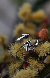 Bat Wing Adjustable Ring - Sterling Silver - Only Size 7 is left! (adjustable from 6.5-8)