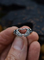 Skeleton Heart Hand Ring - Sterling Silver - Only Size 8 & 10 are Available!