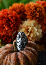 Terror of Sleepy Hollow Ring -  Amethyst and Black Onyx - Will Fit Like a Size 8.5