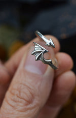 Bat Wing Adjustable Ring - Sterling Silver - Only Size 7 is left! (adjustable from 6.5-8)