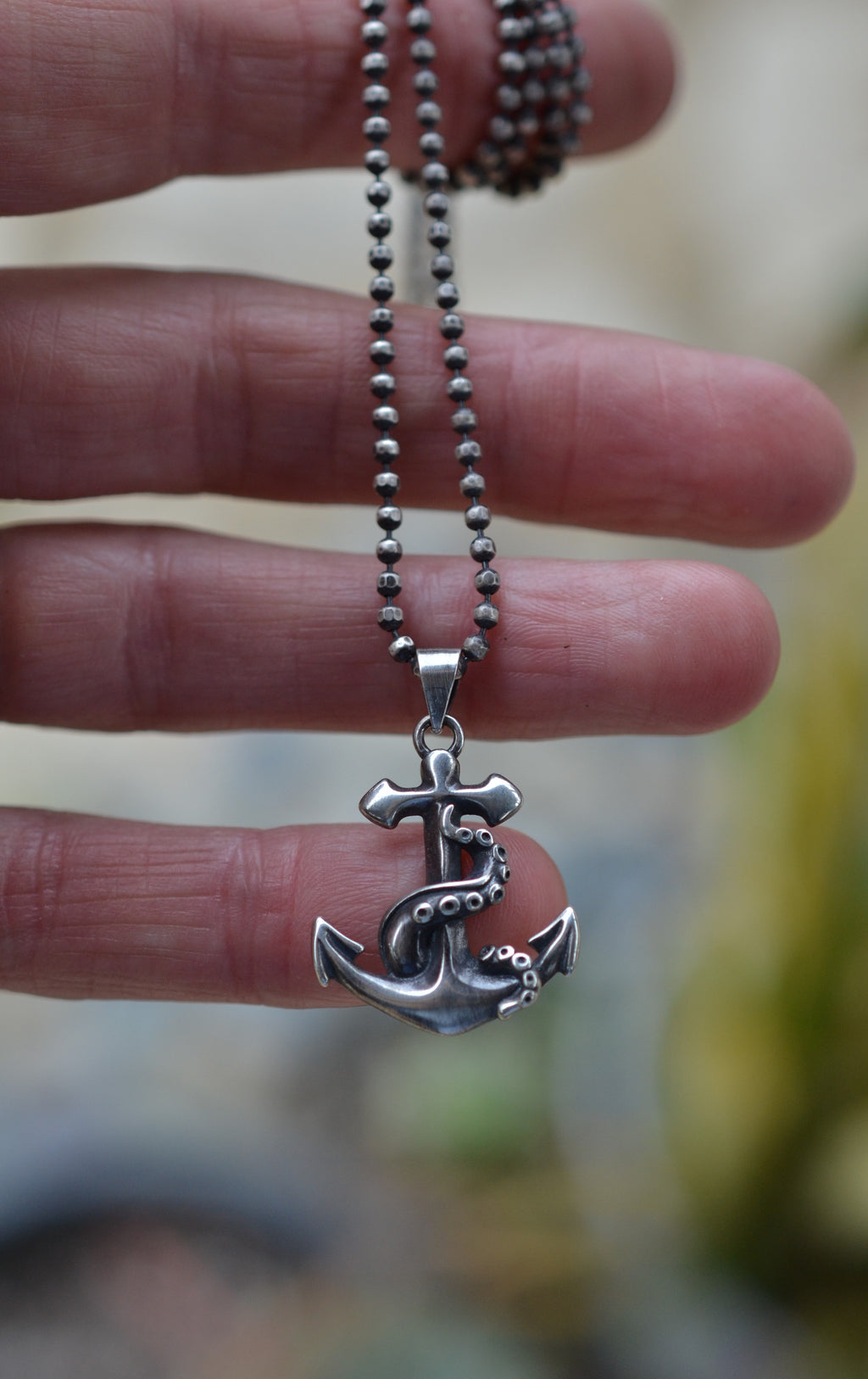Kraken Anchor Necklace - 1.8mm Ball Chain Included, Choose 18" or 20"
