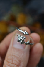 Bat Wing Adjustable Ring - Sterling Silver - Only Size 7 is left! (adjustable from 6.5-8)