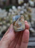 OOAK Abstract Desert Landscape Ring - Size 8