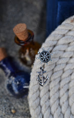 Anchor & Helm Stud Earrings - Sterling Silver.