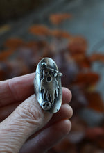 Ghastly Ghost Ring with Flying Bat and Skull  - Hematite  - Will Fit Like a Size 6.5