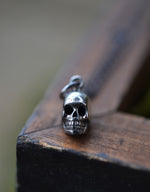 Small Skull Charm Necklace - Sterling Silver - 20" Delicate Cable Chain Included