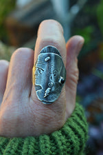 Frankenstein's Monster Ring - Black Onyx - CAST in Sterling Silver - Will Fit Like a Size 10