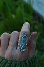 Frankenstein's Monster Ring - Black Onyx - CAST in Sterling Silver - Will Fit Like a Size 10