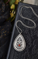 Jolly Jack-O-Lantern Charm Necklace - Carnelian - 18" Chain Included