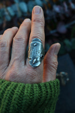 Frankenstein's Monster Ring - Black Onyx - CAST in Sterling Silver - Will Fit Like a Size 10
