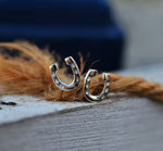 Small Horseshoe Studs - Sterling Silver