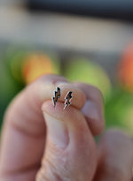 Tiny Lightning Bolt Studs - Sterling Silver