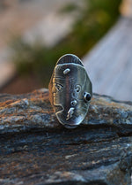 Frankenstein's Monster Ring - Black Onyx - CAST in Sterling Silver - Will Fit Like a Size 10