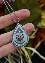 Jolly Jack-O-Lantern Charm Necklace - Carnelian - 18" Chain Included