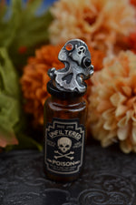 Halloween Skull and Bones Ring - Ghostie - Onyx and Carnelian - Size 7.5