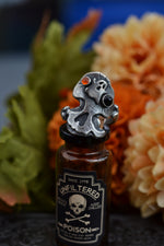 Halloween Skull and Bones Ring - Ghostie - Onyx and Carnelian - Size 7.5