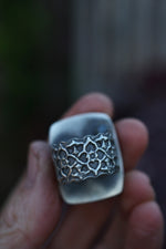 OOAK Abstract Desert Landscape Ring - Size 8