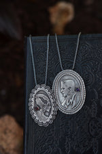 Monster Cameos: Choose Bride of Frankenstein GARNET or Frankenstein's Monster AMETHYST or buy both as a set for a discount!