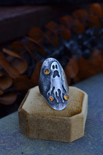 Ghastly Ghost Ring - 3 Citrine - Will Fit Like a Size 10.5