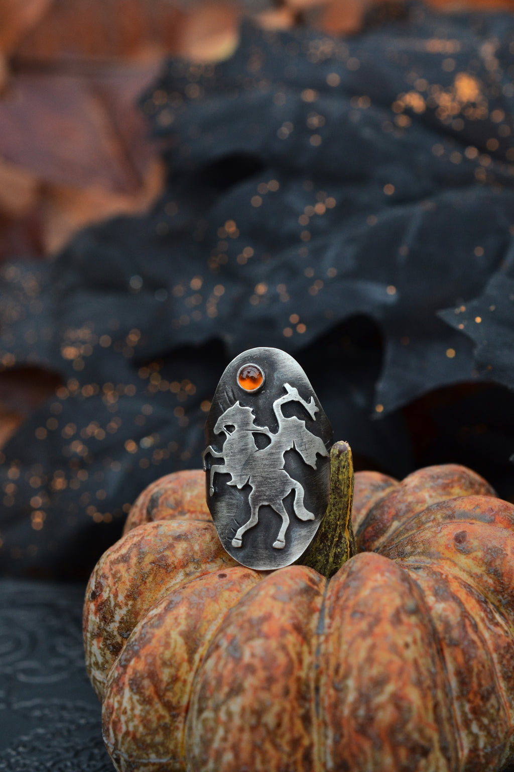 Terror of Sleepy Hollow Ring - Hessonite Garnet - Will Fit Like a Size 7