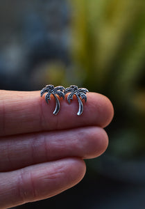 Palm Tree Earrings - Sterling Silver