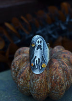Ghastly Ghost Ring - 3 Citrine - Will Fit Like a Size 10.5